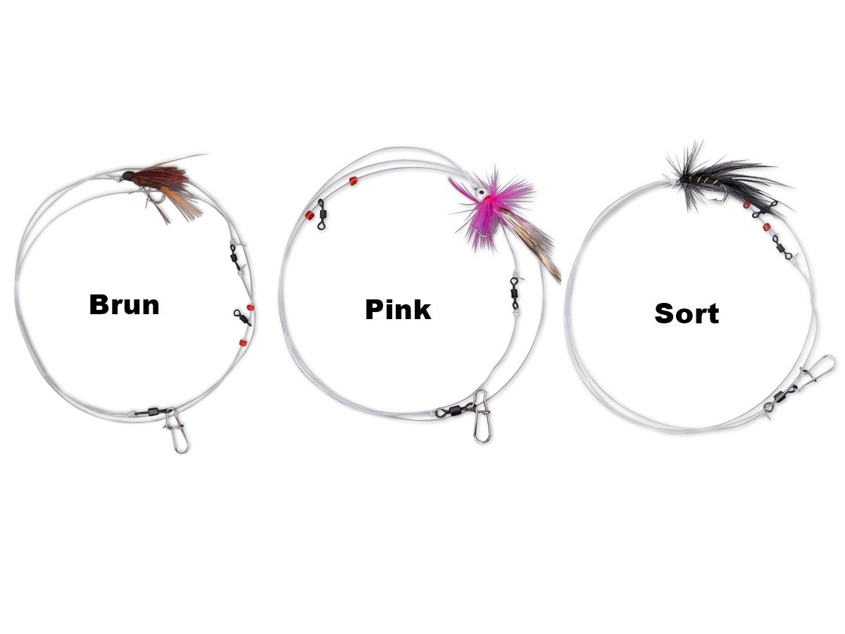 Havørred fluorocarbon forfang med kystflue - 60cm 0,35mm
