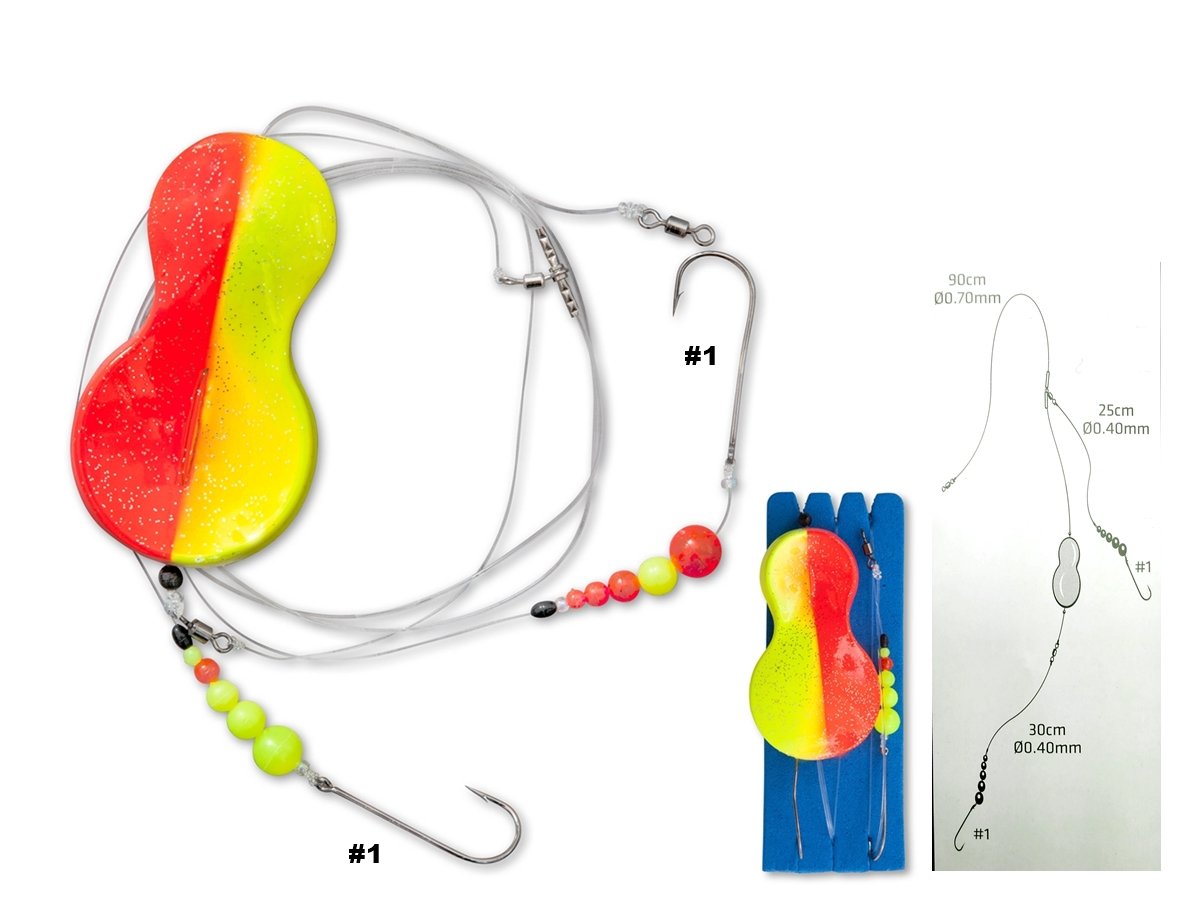 Flatty Teaser Inliner Rig Orange/Gul