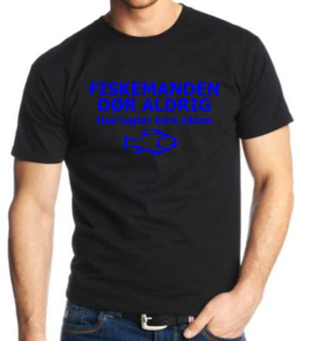 Fiskemanden dør aldrig - T-shirt