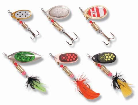 Spinnersortiment med 6 spinnere til gedder og aborrer